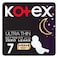 Kotex Ultra Thin Pads, Overnight Protection Sanitary Pads with Wings, 7 Sanitary Pads