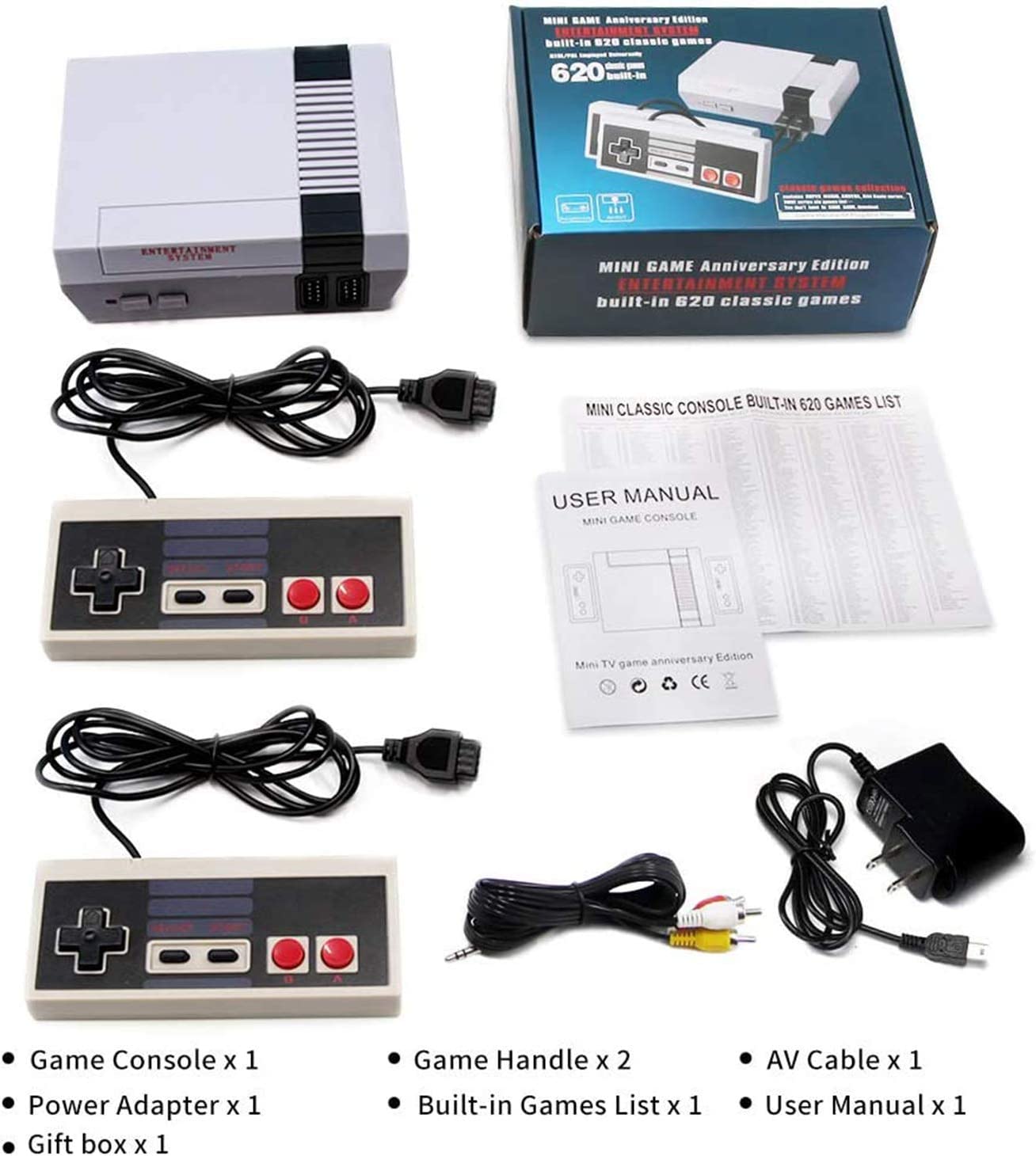 Zeion Classic Retro Game Console Mini Video Consoles Game With 620 Games For Nes Game Handle Gaming - Av Output