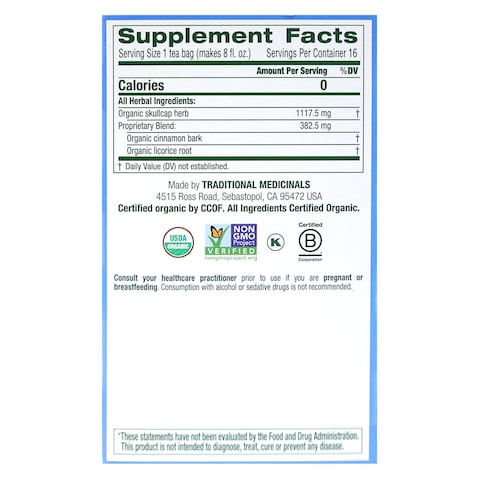 Traditional Medicinals Organic Stress Ease Cinnamon Tea 24g