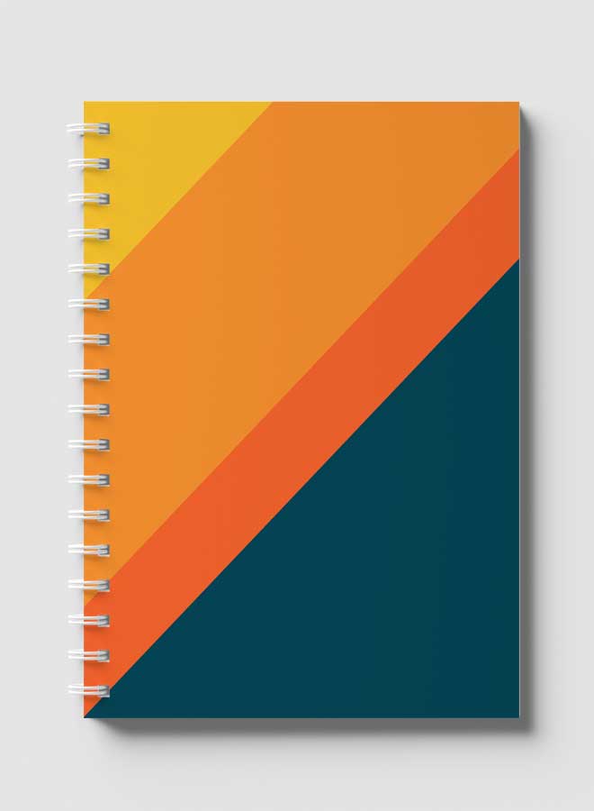 Lowha Spiral Notebook With 60 Sheets And Hard Paper Covers With Overlayed Colored Shapes Design, For Jotting Notes And Reminders, For Work, University, School