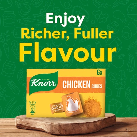 Knorr Soft Chicken Cubes, For delicious meals full of flavour, 8g x 6