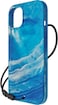 BodyGuardz Carve Marble designed for iPhone 15 case cover compatible with MagSafe with Lanyard - Blue/White