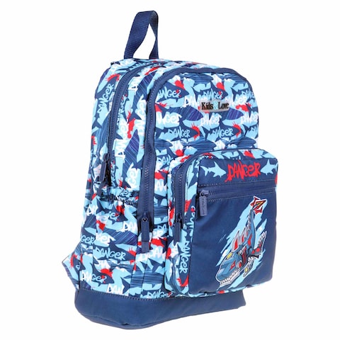 Kaukko Kids and Love Sweet Shark Printed Backpack Bag