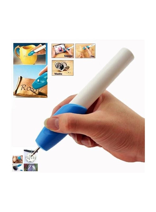 Generic Multipurpose Mini Electric Engraving Pen Blue/White