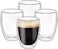 Double Walled Glass Coffee Mugs, Large Insulated Layer Coffee Cups, Clear Borosilicate Mugs, Perfect for Cappuccino, Tea, Latte, Espresso, Wine, Microwave Safe (12OZ/350ml, 4-piece set)