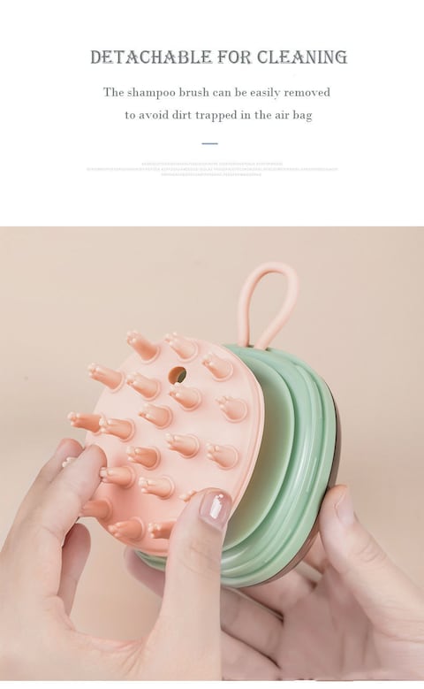 New Added Liquid Massage Shampoo Brush Green
