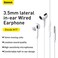 Baseus Encok H17 3.5mm Lateral in-ear Wired Earphone Button Control Headphones Lightweight Headset Compatible with 3.5mm Port Devices Support High-Definition Voice Calling White