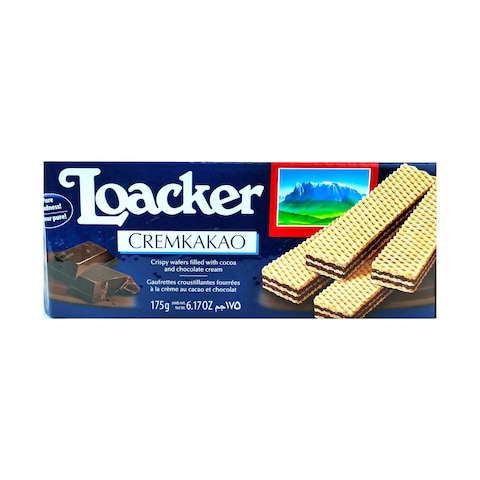 Loacker Crispy Wafers Filled with Cocoa and Chocolate Cream - 175 gm