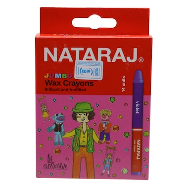 NATARAJ WAX CRAYON 90MM 14 COLOUR