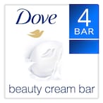 Buy Dove Beauty Cream Soap Bar, for all skin types, Original, with ¼ moisturising cream, 125g Pack of 4 in Saudi Arabia