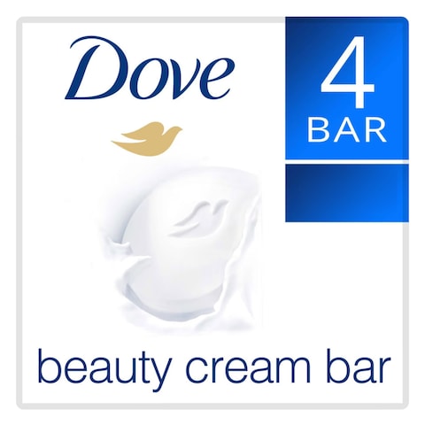 Dove Beauty Cream Soap Bar, for all skin types, Original, with &frac14; moisturising cream, 125g Pack of 4