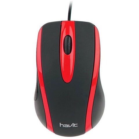 Havit HV-MS753 USB 2.0 Wired Optical Mouse - Black/Red