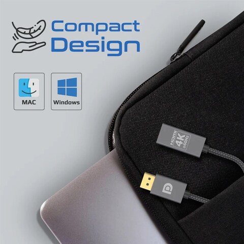 محول DisplayPort إلى HDMI عالي الوضوح بدقة 4K@60 هرتز