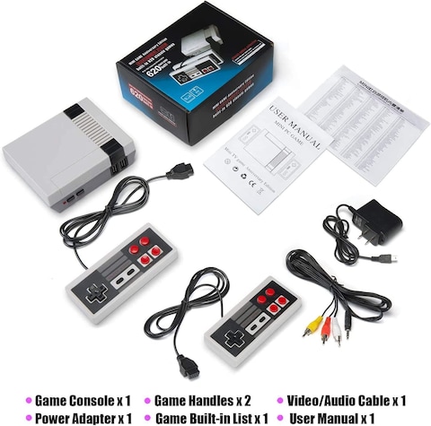 Zeion Classic Retro Game Console Mini Video Game Consoles With 620 Games - Av Output (Gray)