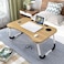 Doreen Bed Laptop Table Tray LapDesk eNotebook Stand with ipad Holder Cup Slot Adjustable Anti Slip Legs Foldable for Indoor Outdoor Camping Study Eating Reading -Wood color