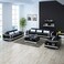 European Luxury Loveseats Living Room Sofa Set Home Furniture 6 Seats Sofa With table (Black)
