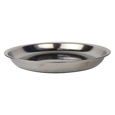 Kitchen Glass Stainless Steel Plate - Medium