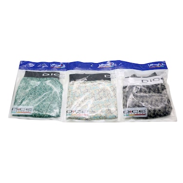 Dice Dm201 Printed Boxer For Men Large 3 Pieces