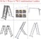 4x4 Aluminium Ladder, 6 Way (4.7m/15.5ft) Multi-Purpose Combination Ladder Folding Trestle, 1 Painting Tray Heavy Duty, 150Kg Load Capacity