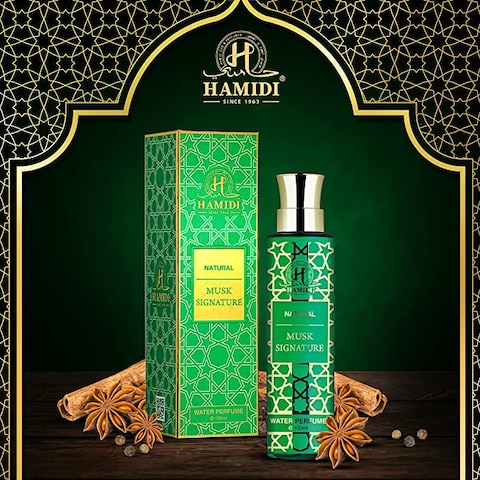 Hamidi Natural Green Musk Signature Water Perfume 100ml Non Alcoholic For Unisex