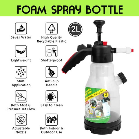 2L Water Spray Bottle For Car Wash And Window Cleaning, Air Compressing Sprayer Bottle