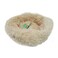 Grizzly Velor Round Plush Light Beige Dog Bed Small - 50 x 15cm