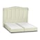 In House Shumt Velvet Bed Frame - King - 200x200 cm - Ivory