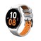 Moxedo Silicone Waterproof Adjustable Replacement Watch Band 22mm Compatible for Samsung Galaxy Watch 5 (White/Orange)