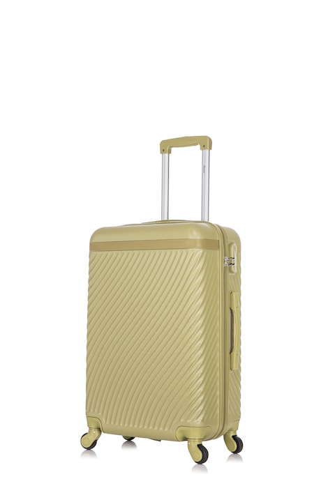 Senator Hard Case Large Suitcase Luggage Trolley For Unisex ABS Lightweight Travel Bag with 4 Spinner Wheels KH1065 Tea Green