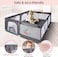 Lovely Baby Playpen For Toddler, Baby Playard, Playpen For Babies With Gate, Indoor Playard For Kids Activity Center, Sturdy Safety Play Yard With Soft Breathable Mesh And Anti-Slip Base (Grey)