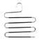 ZOBER S Shaped 5 Layer Pant Hanger with Grip   Stainless Steel   Multilayer Closet Storage   For Pants, Jeans, Trousers, Scarfs, Towels