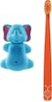 Flipper Fun Animal Hygienic Toothbrush Holder For Kids, includes Soft Bristle Toothbrush, Elephant, 3Y+