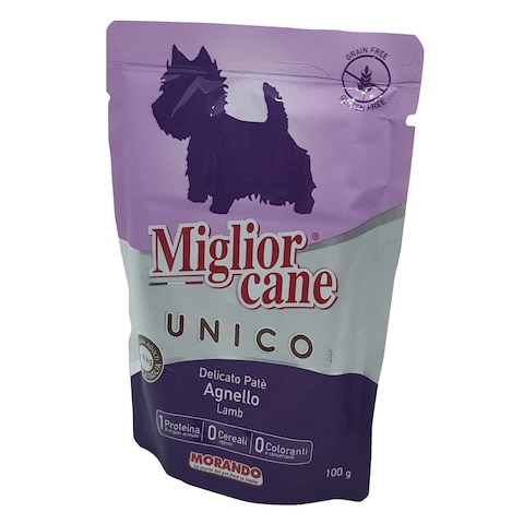 MIGLIORCANE DOG POUCH W/LAMB 100G