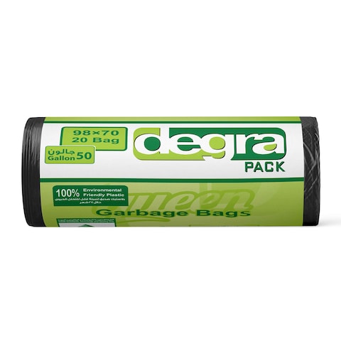 Buy Degra Pack Garbage Bags Roll - 70 x 90 Cm - 20 Bags in Egypt