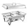 Double Compartment Chafing Dish Silver 12L