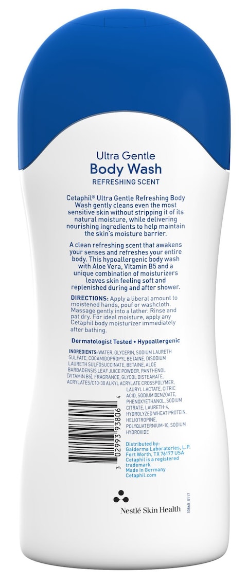Ultra Gentle Refreshing Body Wash, Refreshing Scent, Sensitive Skin, All Skin Types, Hypoallergenic, Dermatologist Tested, 16.9 Fl Oz (Pack of 3)