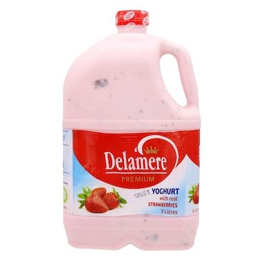 Delamere Premium Real Strawberry Yogurt 3L BOTTLE