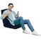 In House Pascal Linen Bean Bag Chair - Medium - Dark Blue
