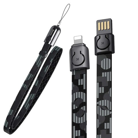 Baseus Gold Collar - USB to Lightning Lanyard Data Cable - 85cm - Pop Black