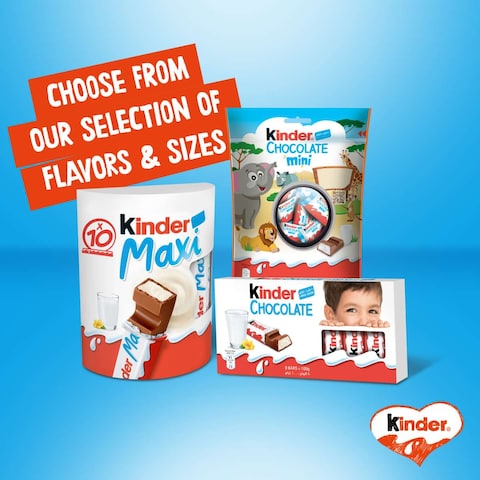 Kinder Maxi Chocolate Bar, Multi Pack, 11 Bars, 231g