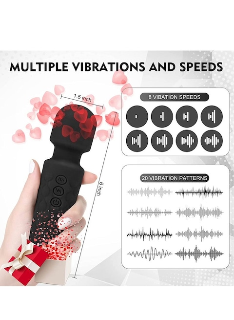 Generic Portable Waterproof Handheld Cordless Vibration Massager For Back Neck Shoulder Sports Recovery Muscle Aches, Black