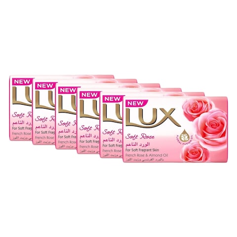 Lux Soft Rose Bar Soap 170g x Pack of 6