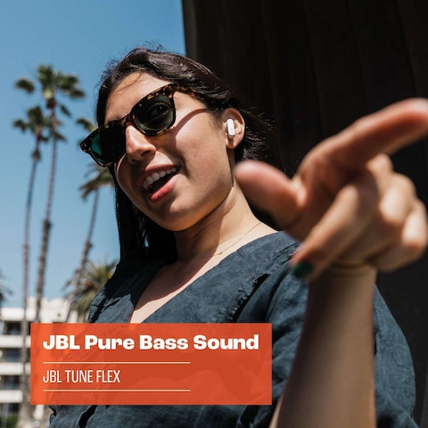 JBL Tune Flex True Wireless Noise Cancelling Earbuds with Pure Bass and ANC + Smart Ambient Black