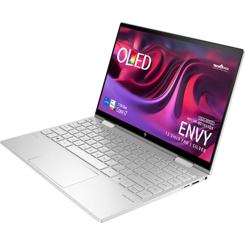 HP ENVY 13M-BD1033DX x360 Touchscreen Laptop - 13.3" FHD, Core™ i7-1195G7 - 8GB RAM, 512GB SSD, Irish Graphics, FP Reader, Windows 11 - Silver