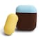 Ozone - Duo Series AirPod Case with Portable Keychain Silicone Cover for AirPod 1/Airpod 2 - Brown