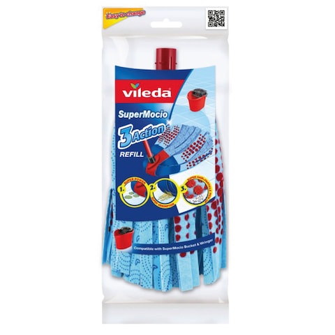 Vileda SuperMocio 3 Action Cleaning Mop Refill Multicolour