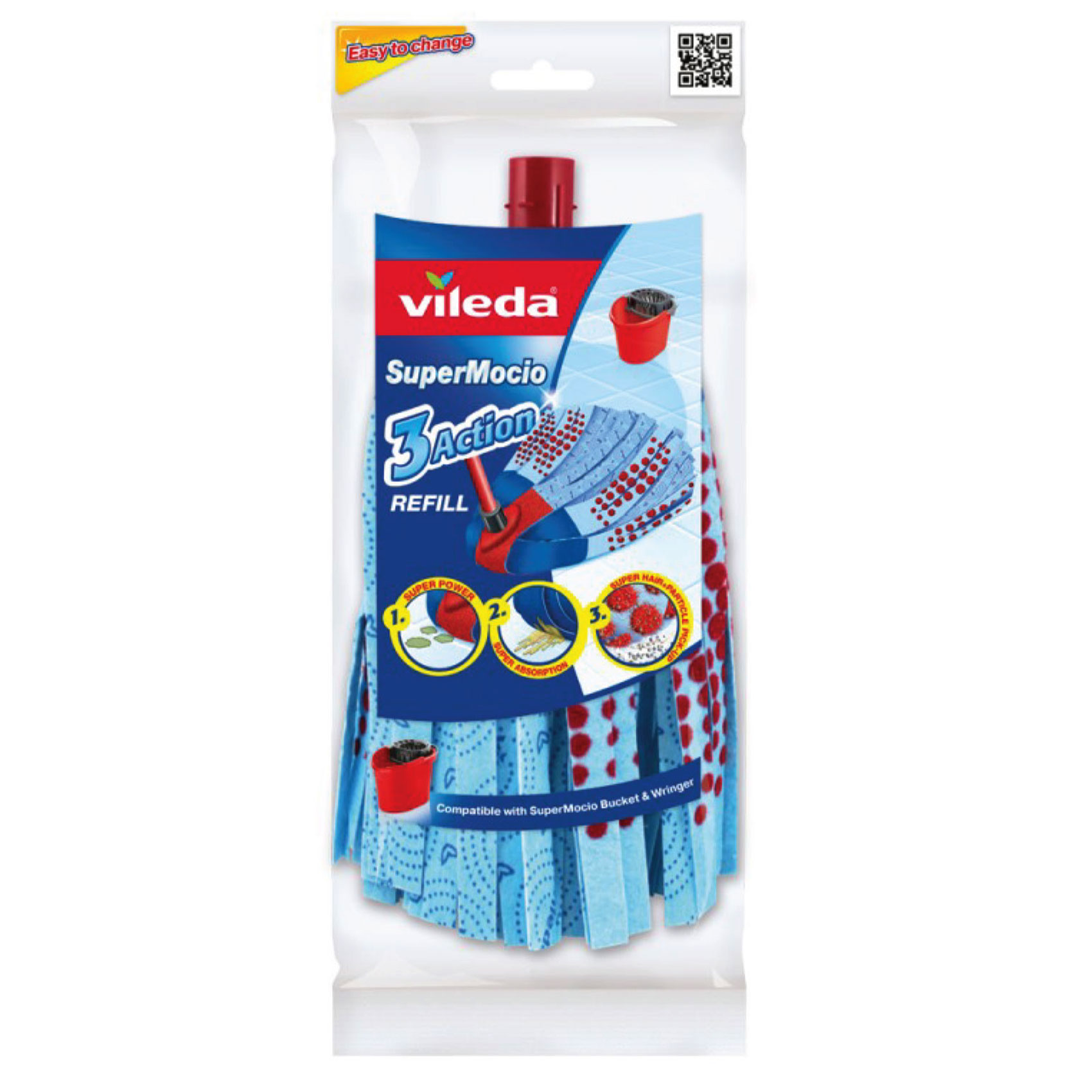 Vileda SuperMocio 3 Action Cleaning Mop Refill Multicolour