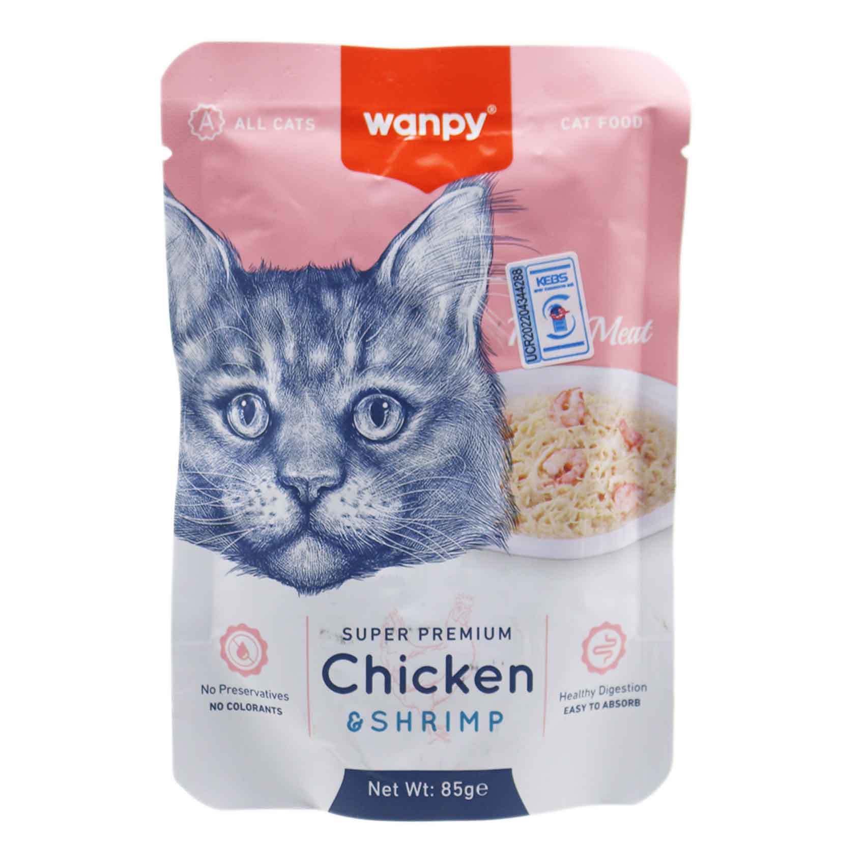 Wanpy Super Premium Chicken And Shrimp Cat Food 85g