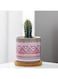 Generic 4 Pcs Succulent Plant Pots Small Modern Ceramic Indoor Planter With Bamboo Tray For Cactus Herbs Home Design 1 (Plants Not Included)