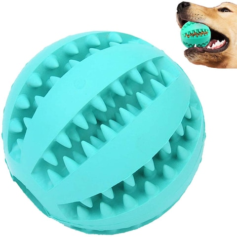 Buy Sunglow Nontoxic Bite Resistant Toy Ball For Pet Dogs Puppy Cat, Food Treat Feeder Chew Tooth Cleaning Ball 2.75In (Medium Dogs  Large Dogs) Blue in UAE